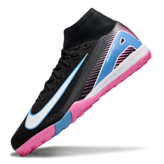 Botas de fútbol Nike Zoom Mercurial Superfly 10 Elite Turf TF para niños, color negro, rosa claro y azul