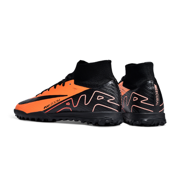 Chuteira Infantil Society Nike Zoom Mercurial Superfly 9 Elite TF Laranja e Preta - VENI Futebol