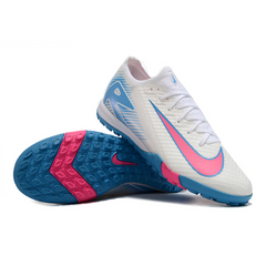 Nike Zoom Mercurial Vapor 16 Elite Kids White Blue and Pink Turf TF Football Boot