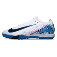 Scarpa da calcio Nike Zoom Mercurial Vapor 16 Elite per bambini, bianca e blu, per terreni duri