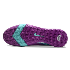 Botas de fútbol Nike Zoom Mercurial Vapor 16 Elite para niños, color morado y azul claro, color césped artificial TF