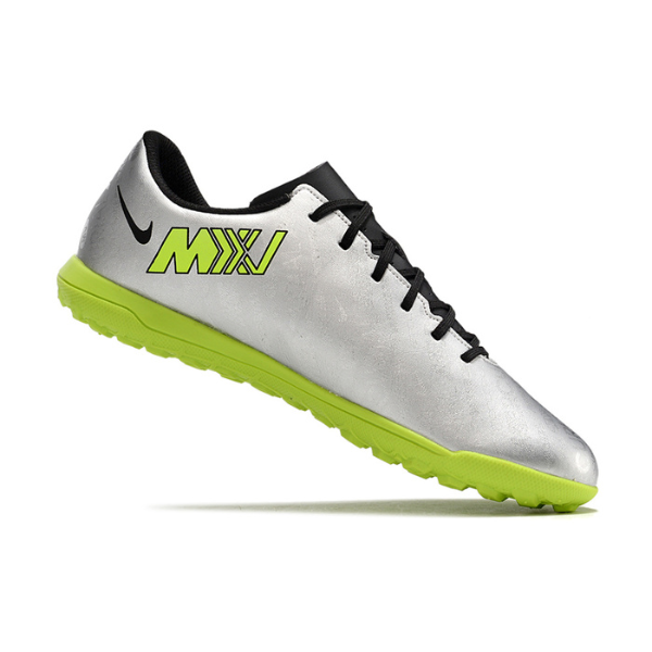 Chuteira Infantil Society Nike Vapor 15 Club TF Cinza e Verde - VENI Futebol