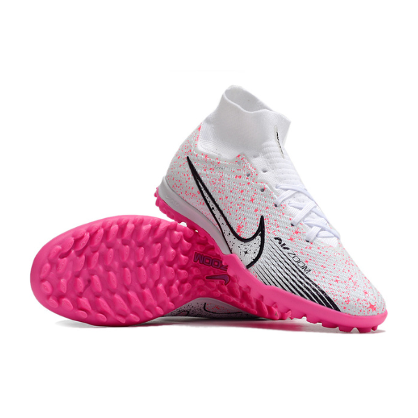 Chuteira Infantil Society Nike Zoom Mercurial Superfly 9 Elite TF Branca e Rosa - VENI Futebol