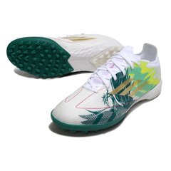 Adidas F50 Elite White and Green Turf TF Football Boot