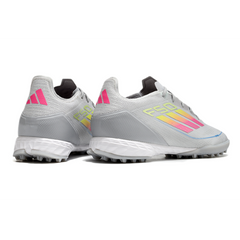 Adidas F50 Elite Turf TF Gray Pink and Yellow Football Boot