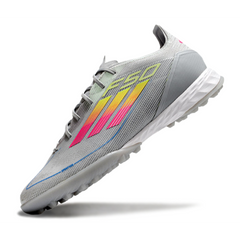 Adidas F50 Elite Turf TF Gray Pink and Yellow Football Boot