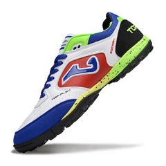 Joma Top Flex White Red Green and Pink Turf TF Football Boot