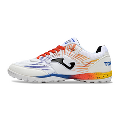 Joma Top Flex White Orange and Blue Turf TF Football Boot