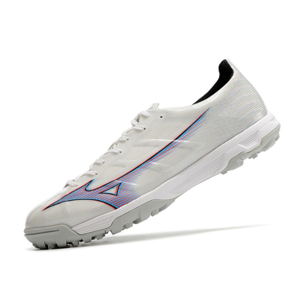 Chuteira Society Mizuno Alpha TF Branca e Cinza - VENI Futebol