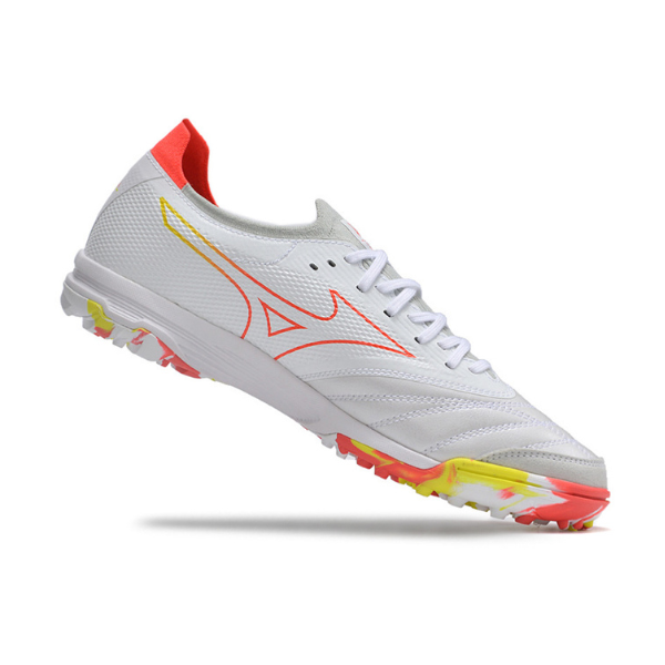 Chuteira Society Mizuno Morelia Sala TF Laranja e Amarela - VENI Futebol
