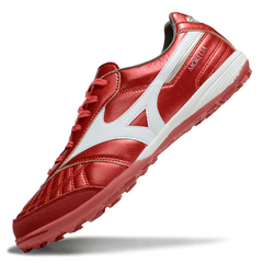Bota de fútbol Mizuno Morelia Neo 4 Turf TF roja y blanca
