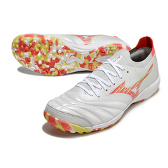 Scarpa da calcio Mizuno Neo Sala Turf TF bianca, arancione e gialla