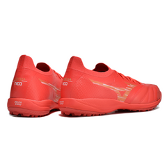 Bota de fútbol Mizuno Neo Sala Turf TF roja y amarilla