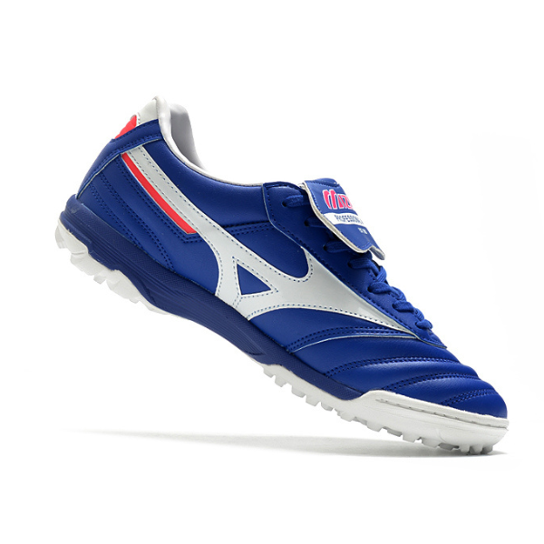 Chuteira Society Mizuno Morelia Sala Classic TF Azul, Branca e Vermelha - VENI Futebol