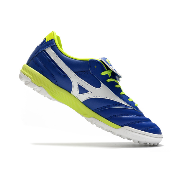 Chuteira Society Mizuno Morelia Sala Classic TF Azul, Branca e Verde - VENI Futebol