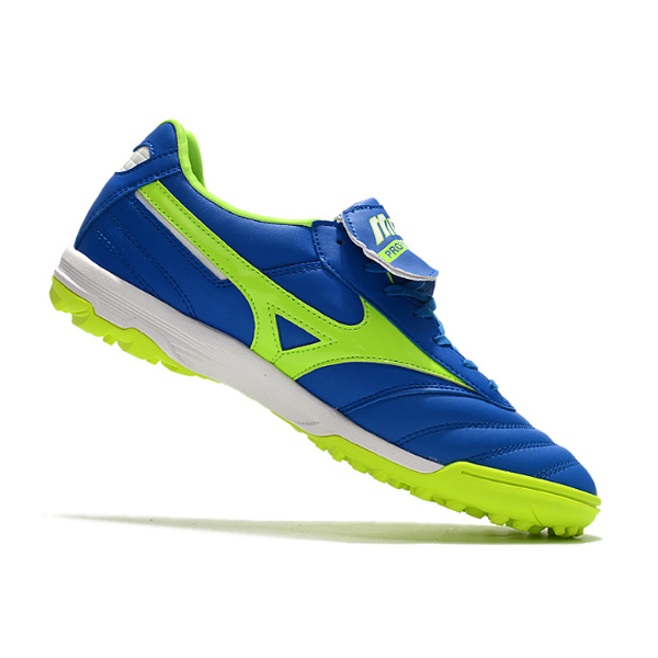 Chuteira Society Mizuno Morelia Sala Classic TF Azul e Verde - VENI Futebol