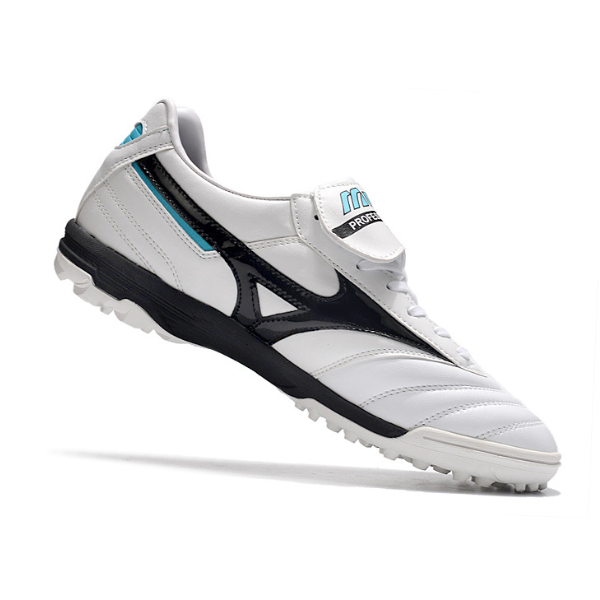 Chuteira Society Mizuno Morelia Sala Classic TF Branca, Preta e Azul - VENI Futebol