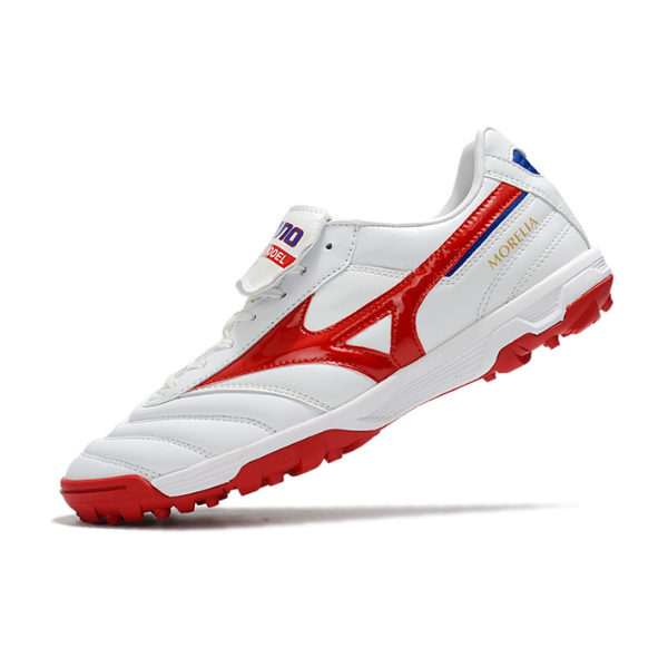 Chuteira Society Mizuno Morelia Sala Classic TF Branca, Vermelha e Preta - VENI Futebol