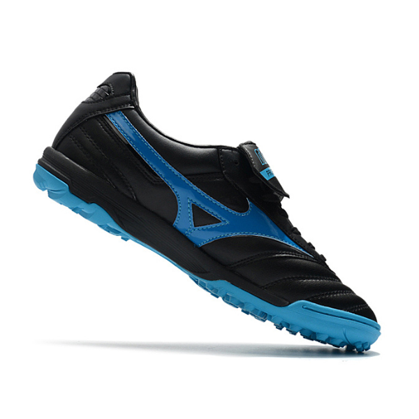 Chuteira Society Mizuno Morelia Sala Classic TF Preta e Azul - VENI Futebol