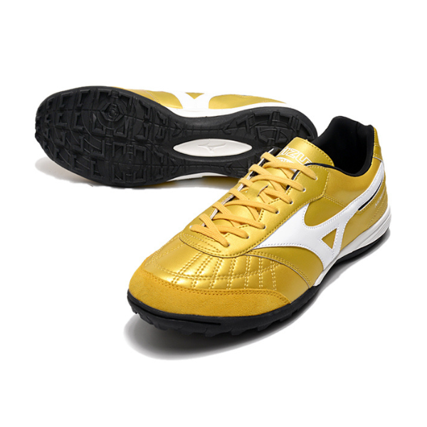 Chuteira Society Mizuno Morelia Sala TF Amarela e Branca - VENI Futebol