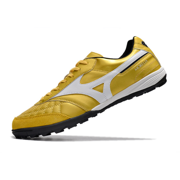 Chuteira Society Mizuno Morelia Sala TF Amarela e Branca - VENI Futebol