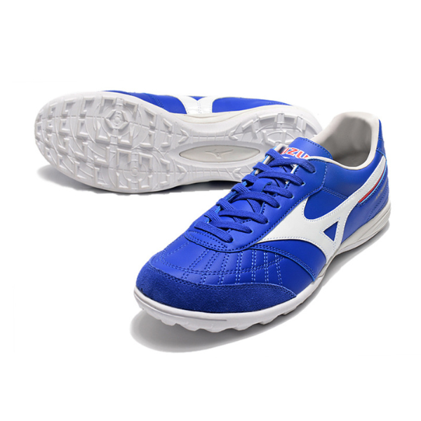 Chuteira Society Mizuno Morelia Sala TF Azul e Branca - VENI Futebol