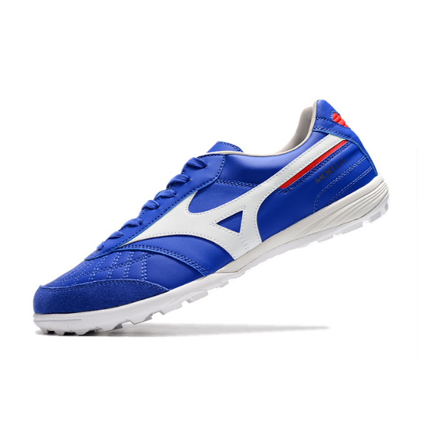Chuteira Society Mizuno Morelia Sala TF Azul e Branca - VENI Futebol