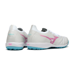 Bota de fútbol Mizuno Neo Sala Turf TF blanca, rosa y azul