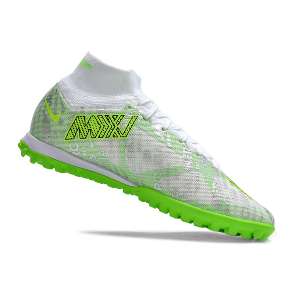 Chuteira Society Nike Zoom Mercurial Superfly 9 Elite TF Prata e Verde - VENI Futebol
