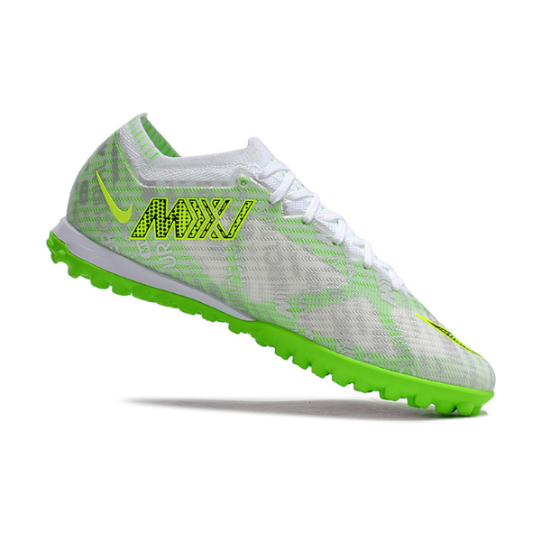 Chuteira Society Nike Zoom Mercurial Vapor 15 Elite TF Prata e Verde - VENI Futebol