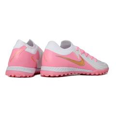 Bota de fútbol Nike Phantom GX2 Elite Turf TF blanca y rosa