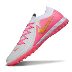 Bota de fútbol Nike Phantom GX2 Elite Turf TF blanca y rosa