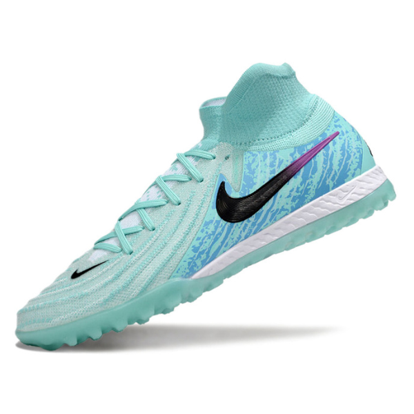 Chuteira Society Nike Phantom Luna 2 Elite TF Azul Claro e Preta - VENI Futebol