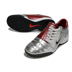 Botas de fútbol Nike Total 90 III Turf TF color plata y rojo oscuro