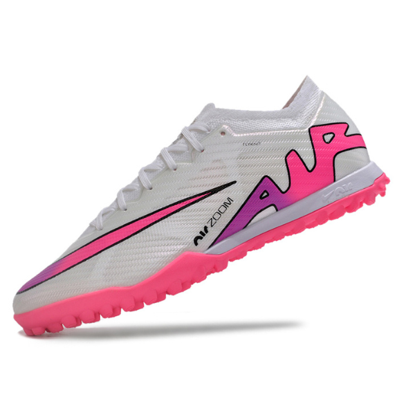 Chuteira Society Nike Zoom Mercurial Vapor 15 Elite TF Branca, Rosa e Azul - VENI Futebol