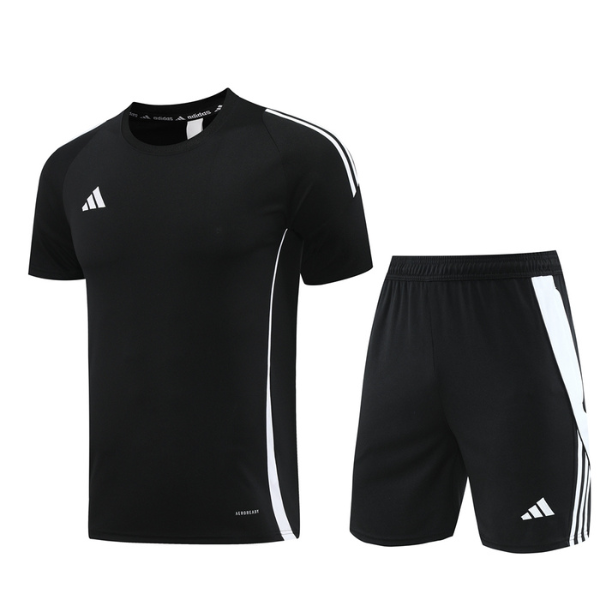 Conjunto Adidas Camiseta + Short Preto e Branco - VENI Futebol
