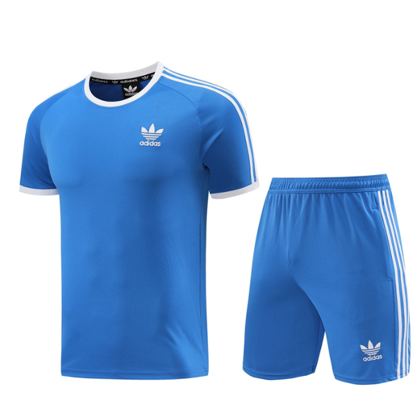 Conjunto Adidas Camiseta + Short Azul Claro - VENI Futebol