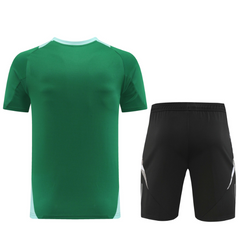 Completo da allenamento Adidas Green T-shirt e pantaloncini 
