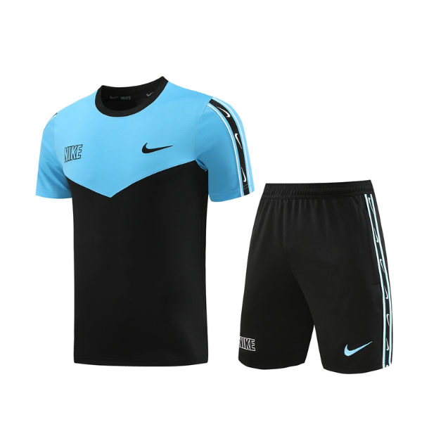 Conjunto Nike Camiseta + Short Azul e Preta - VENI Futebol