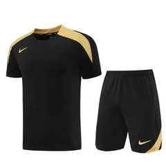 Conjunto Adidas Camiseta + Short Preto e Amarelo - VENI Futebol