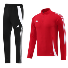 Conjunto de Frio Adidas Blusão + Calça Vermelho e Preto - VENI Futebol
