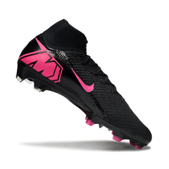 Botas de fútbol Nike Air Zoom Mercurial Superfly 10 Elite negras y rosas para terreno firme (FG).
