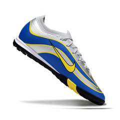 Nike Zoom Mercurial Vapor 16 Elite Grey Blue and Yellow Turf TF Football Boot