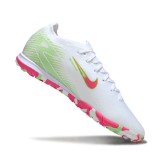 Nike Zoom Mercurial Vapor 16 Elite White Green and Pink Turf TF Football Boot