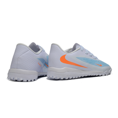 Nike Phantom 6 Academy White Blue and Orange Turf TF Football Boot