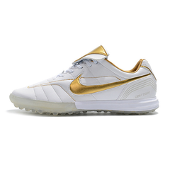 Scarpa da calcio Nike Tiempo 7 R10 Elite Turf TF bianca e dorata
