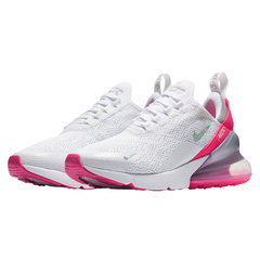 Scarpe casual Nike Air Max 270 React bianche laser fucsia