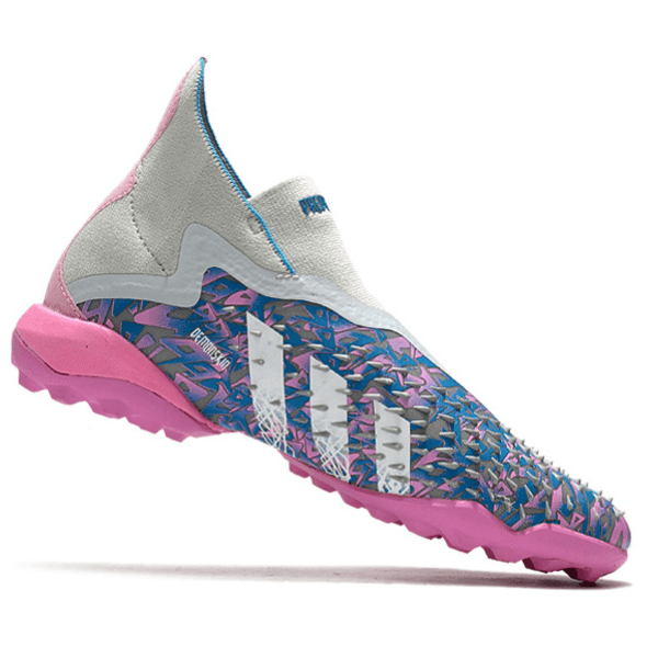 Chuteira Adidas Predator Freak+ TF Rosa e Azul - VN Esportes