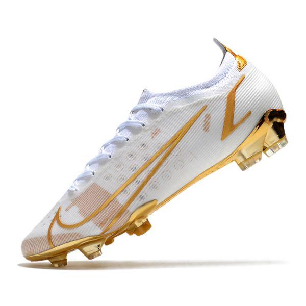 Chuteira Nike Mercurial Vapor 14 Elite FG Branca e Dourada - VN Esportes