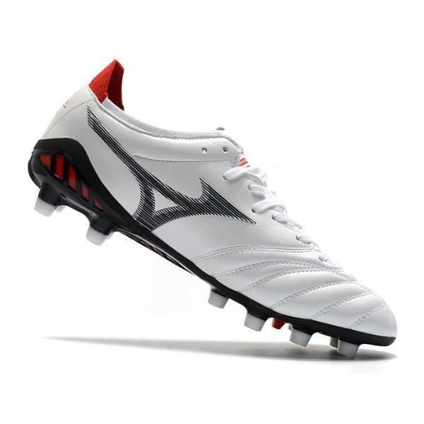 Chuteira Mizuno Morelia Neo III FG Branca e Preta - VN Esportes